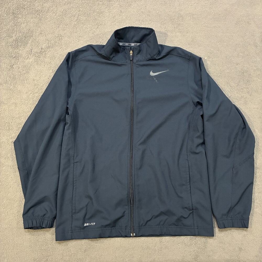 Nike Black Running Training Dri-FIT Full Zip Athletic Jacket Men's Size Medium